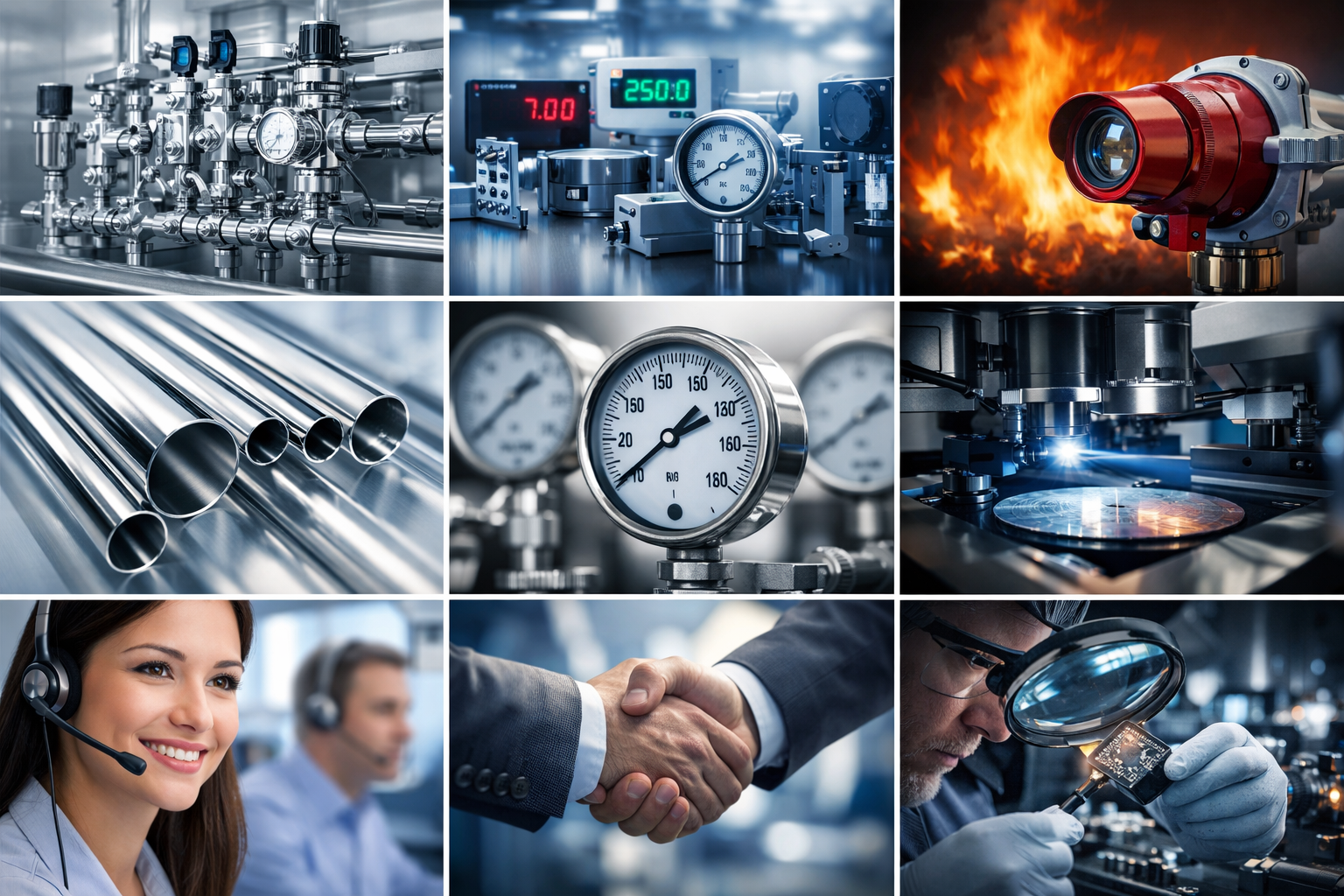 高科技工业控制中心，多台显示器显示各种数据图表，工程师在操作控制台，现代化办公环境